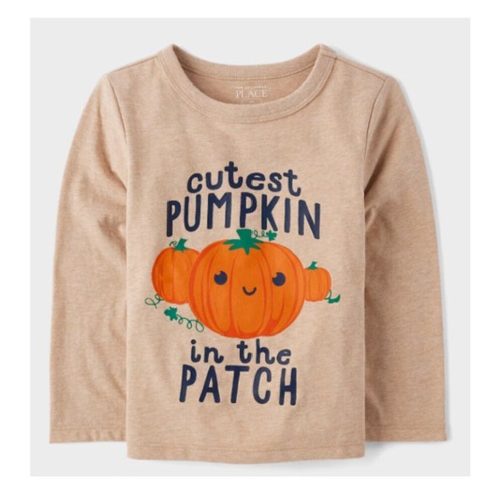 “Cutest Pumpkin in the Patch” Graphic Tee–Tan (Boys 4T) BRAND-NEW & SO CUTE!